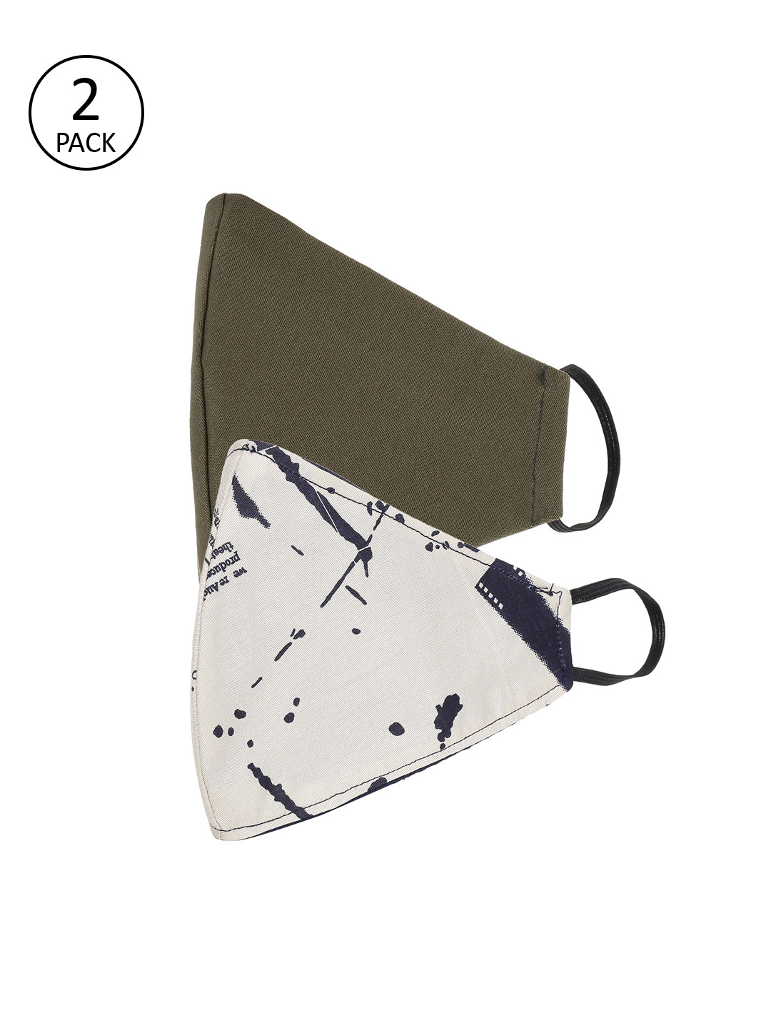 

AKSHARA Kids 2 Pcs 2-Ply Reusable Cloth Masks, Olive