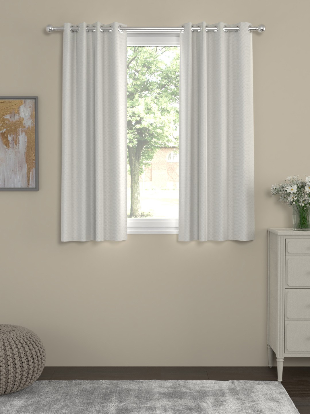 

ROSARA HOME White Set of 2 Window Curtains