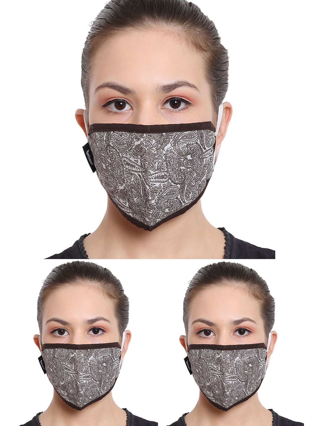 

Anekaant Women Pack of 3 Reusable 3-Ply Outdoor Masks, Brown