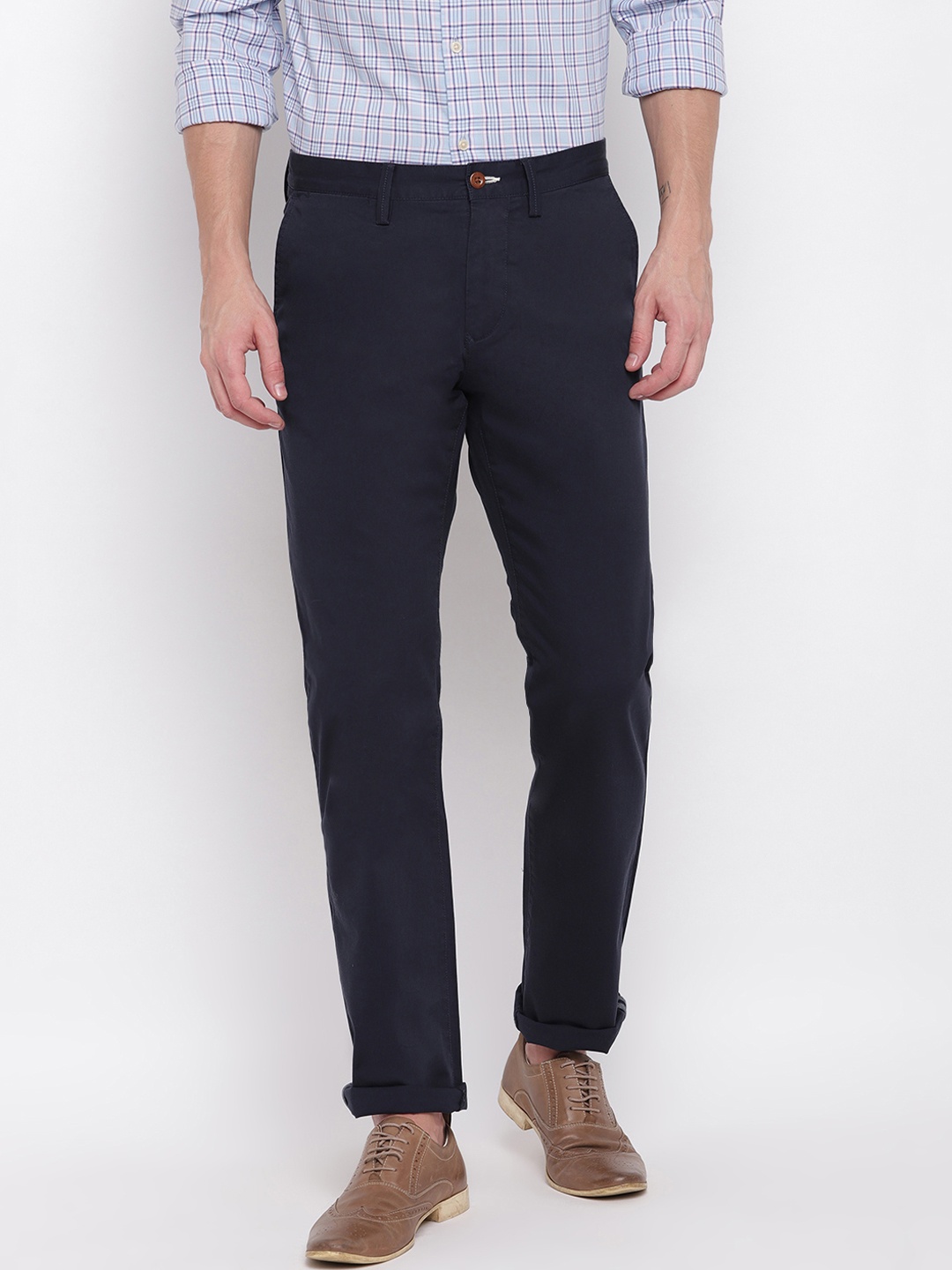 

GANT Men Navy Blue Slim Fit Solid Regular Trousers