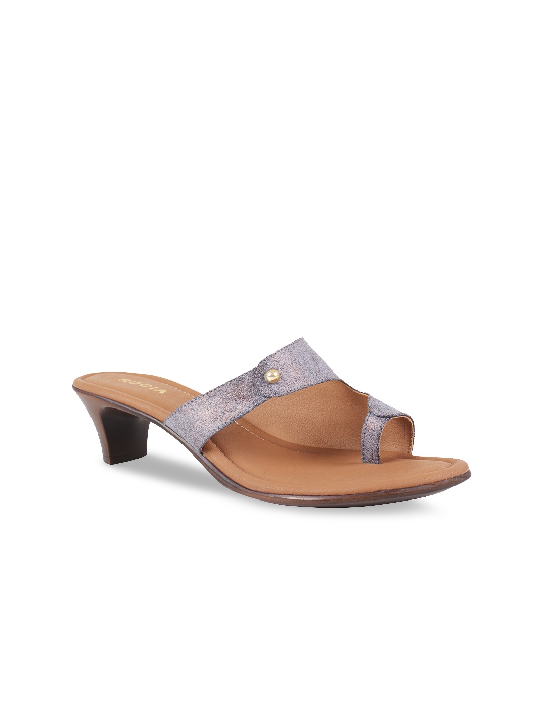 

Rocia Women Gunmetal-Toned Solid Mules, Metallic