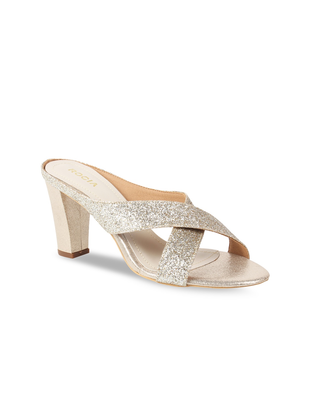

Rocia Women Silver-Toned Embellished Block Heels