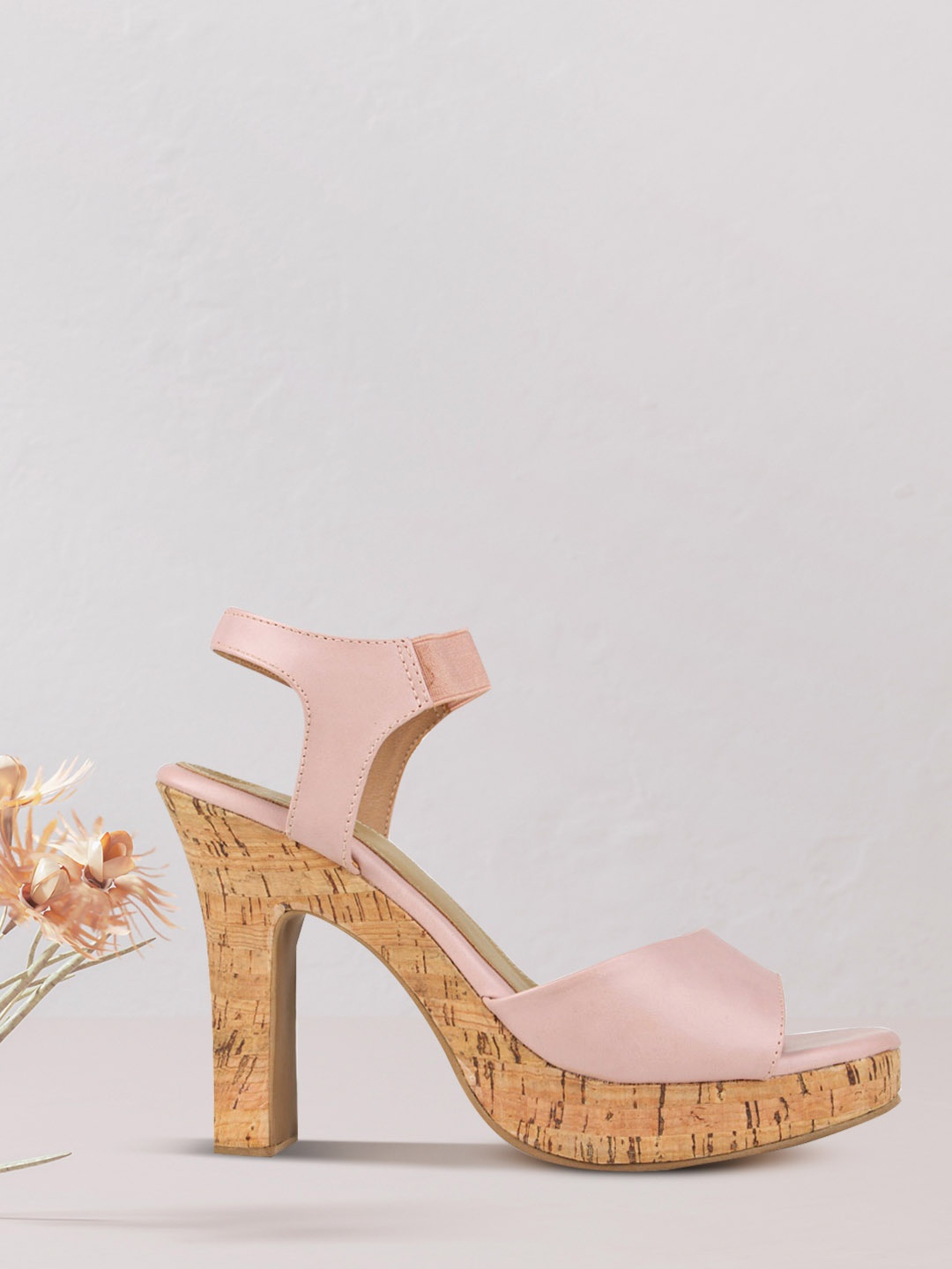 

Rocia Women Peach-Coloured Solid Block Heels
