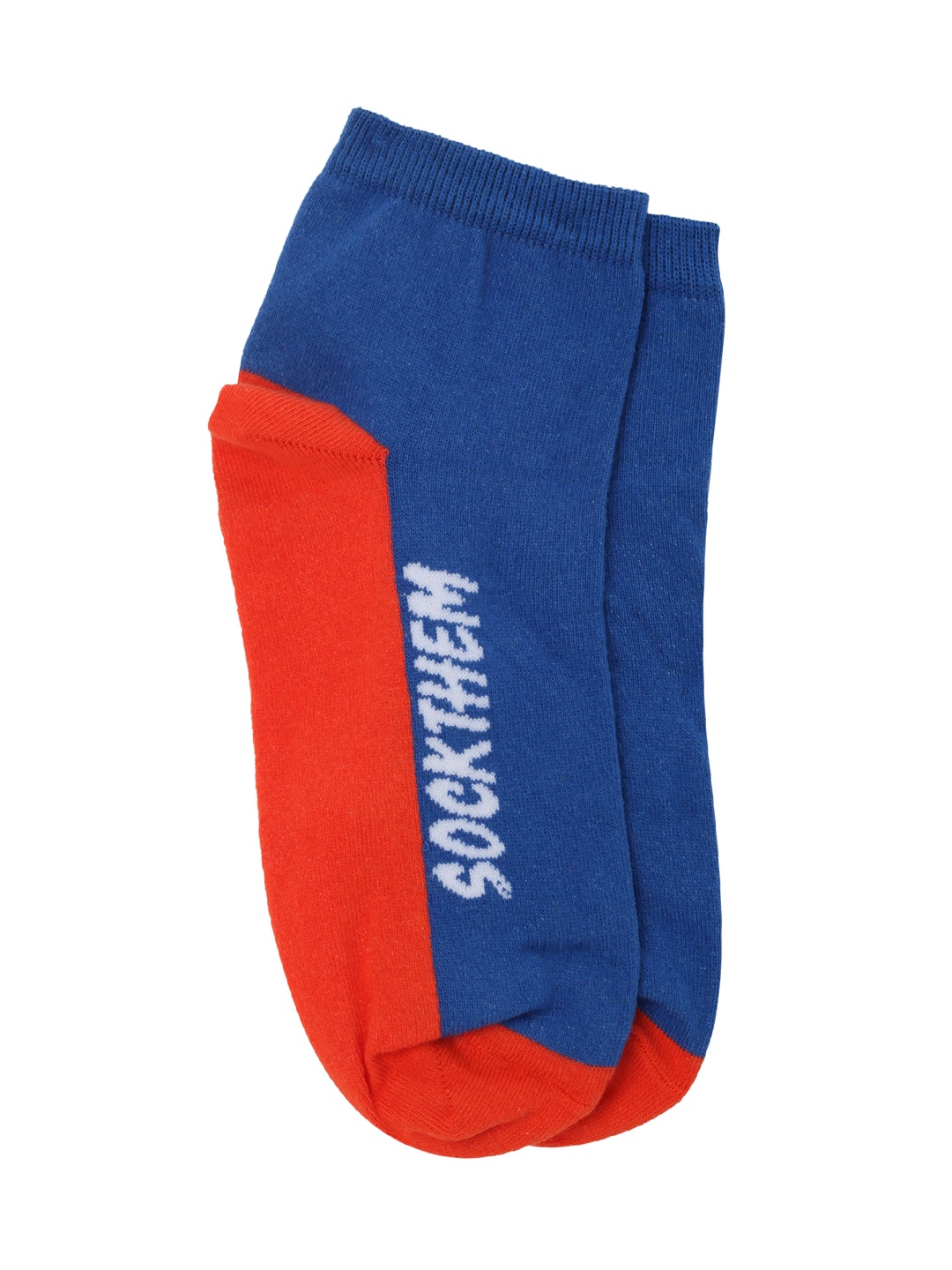 Puma Unisex Pack Of 2 Blue & Orange Ankle-Length Socks