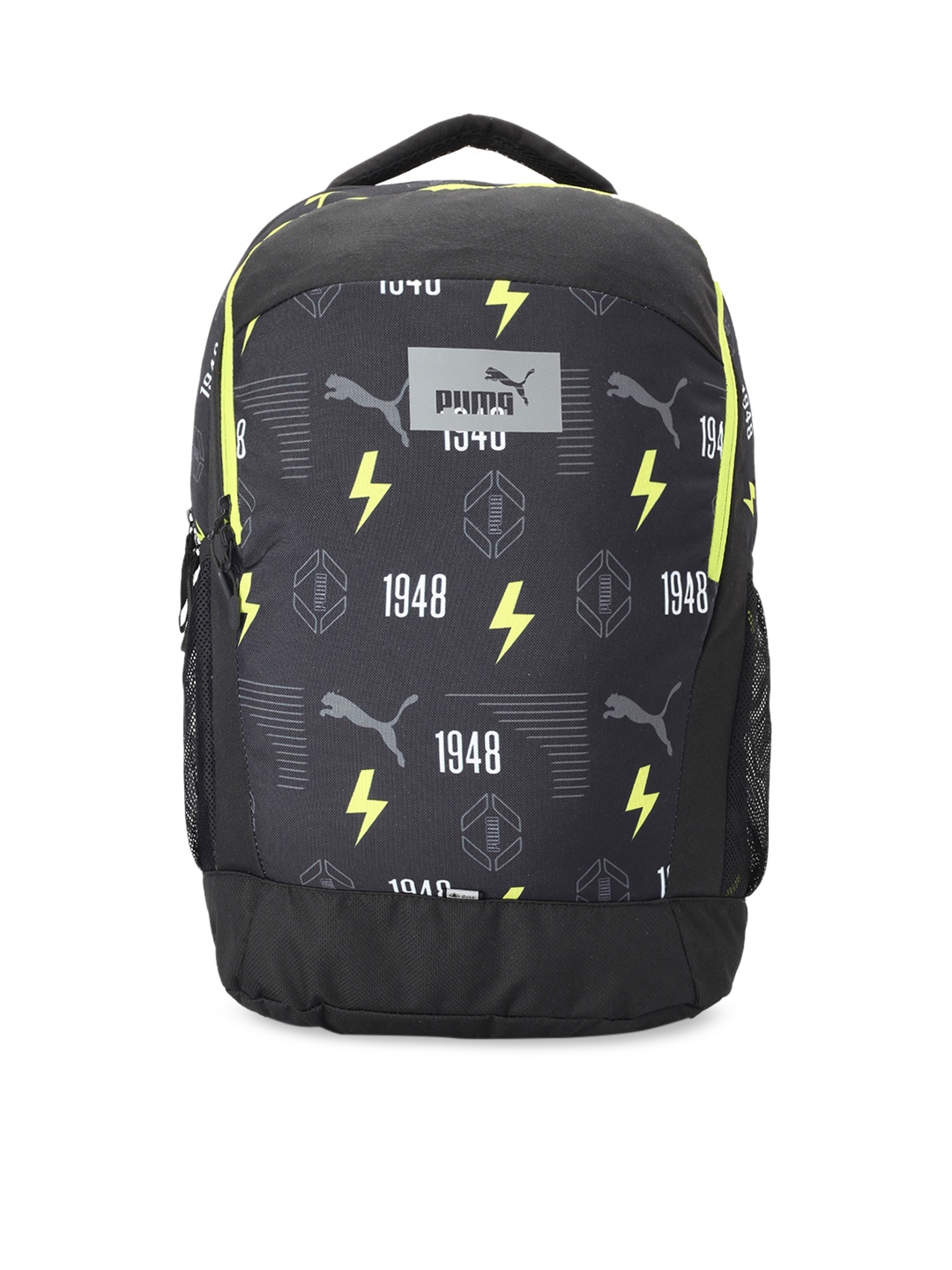 

Puma Unisex Black & Fluorescent Green Fizzy Backpack IND Puma Black-AOP Backpack