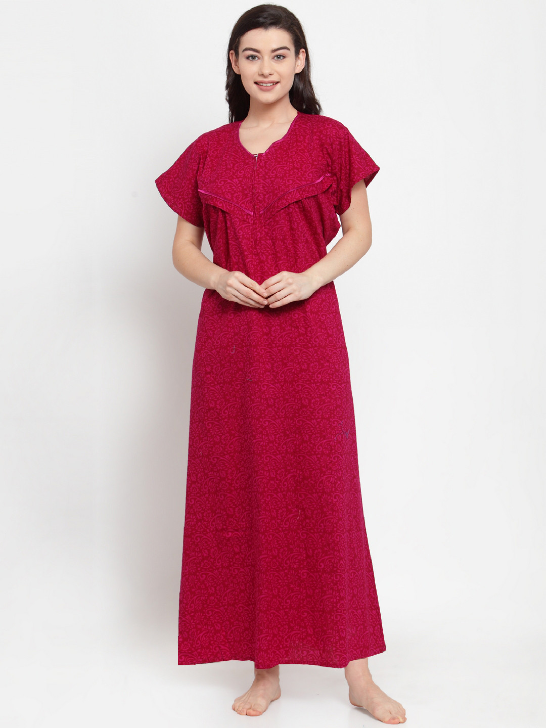 

Secret Wish Pink Printed Maternity Nightdress
