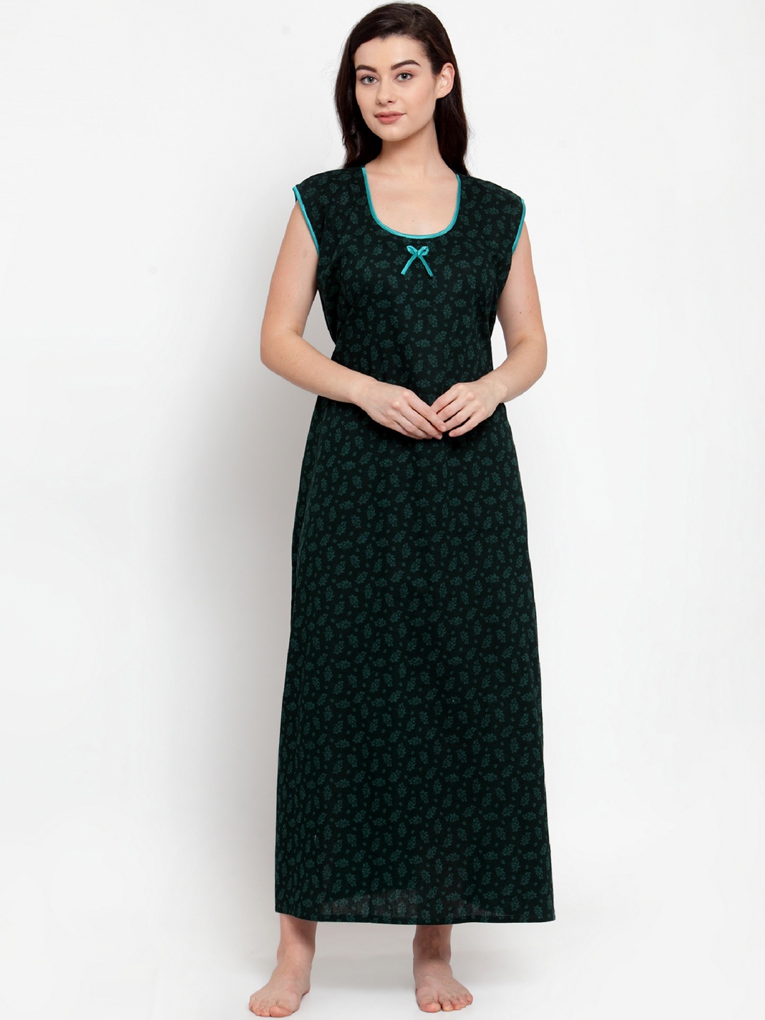 

Secret Wish Green & Blue Printed Nightdress