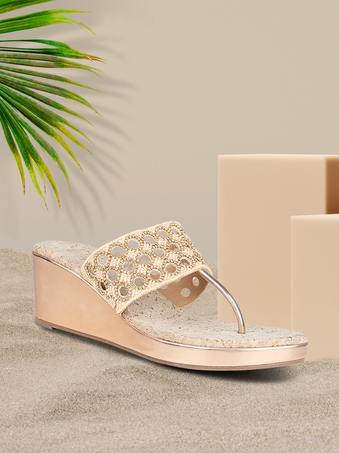 

Rocia Women Gold-Toned Embellished Sandals
