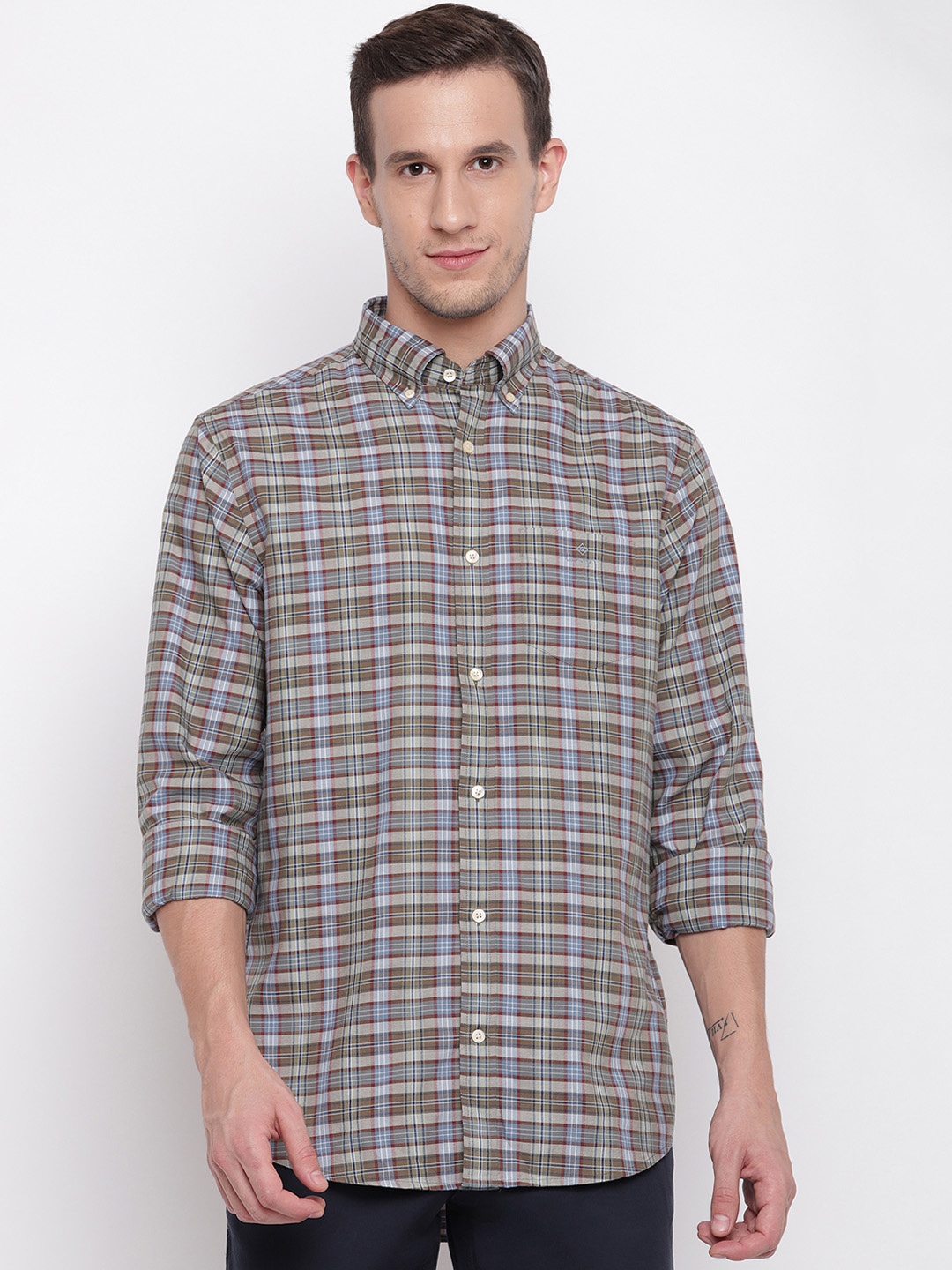 

GANT Men Brown Regular Fit Checked Casual Shirt