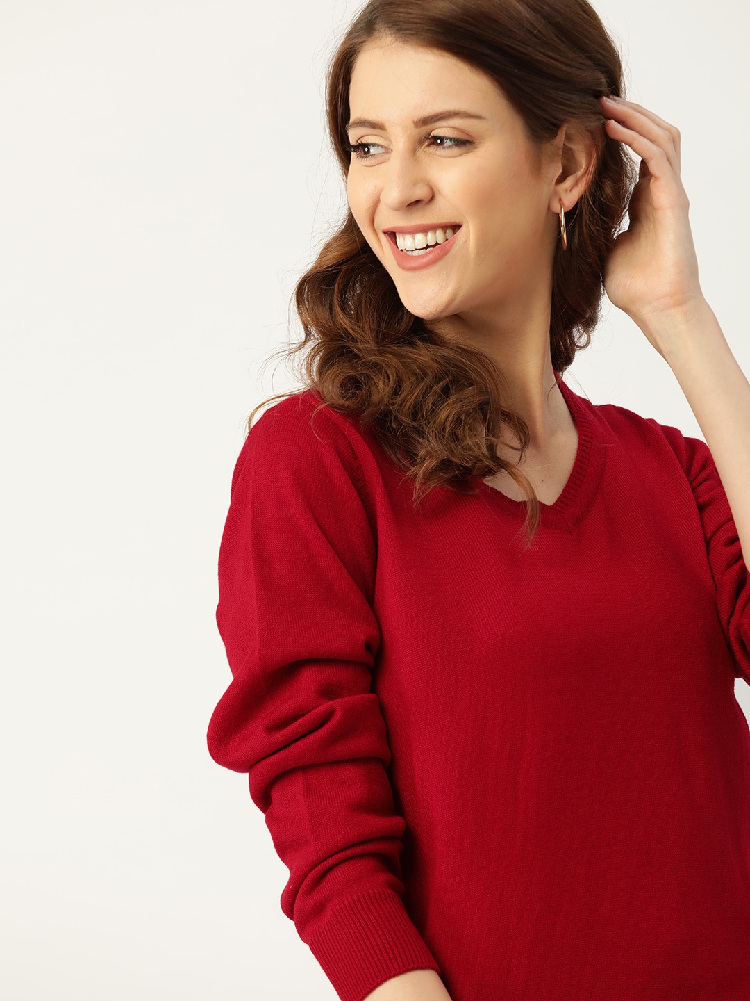 

DressBerry Women Red Solid Sweater