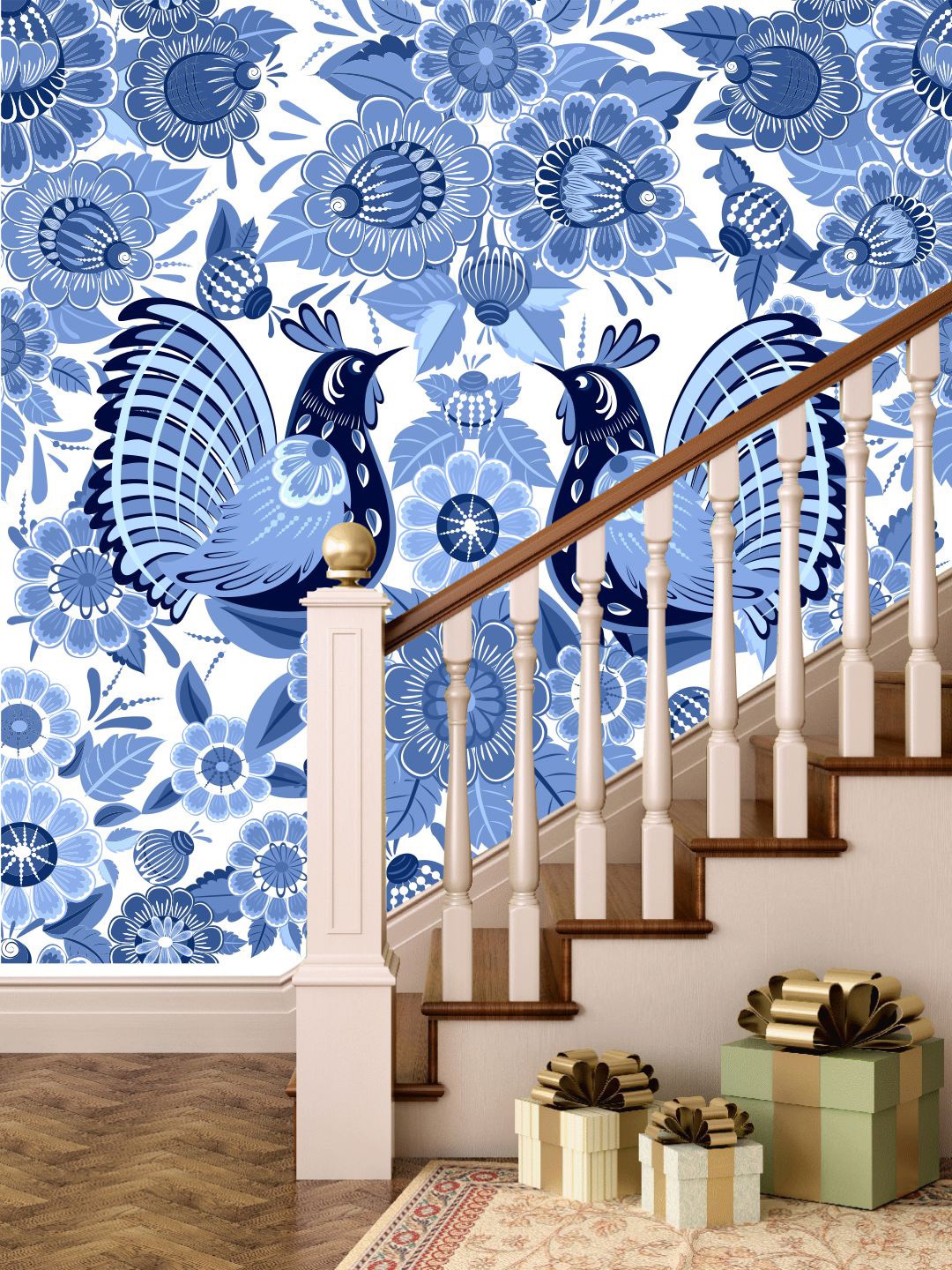 

PAPER PLANE DESIGN Blue & White Printed Waterproof Vinyl Wall Sticker