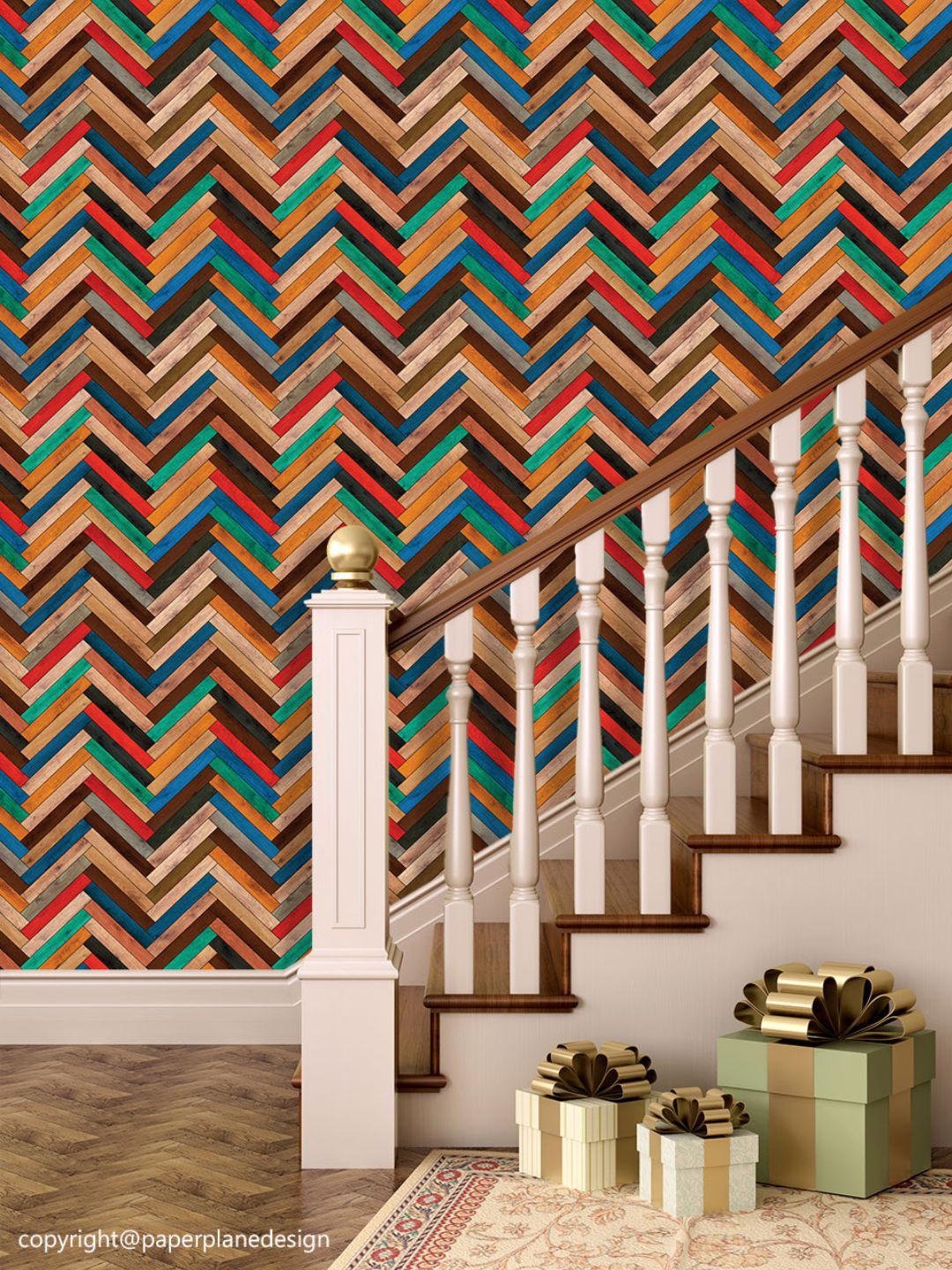 

PAPER PLANE DESIGN Multicoloured Printed Waterproof Vinyl Wall Sticker, Multi