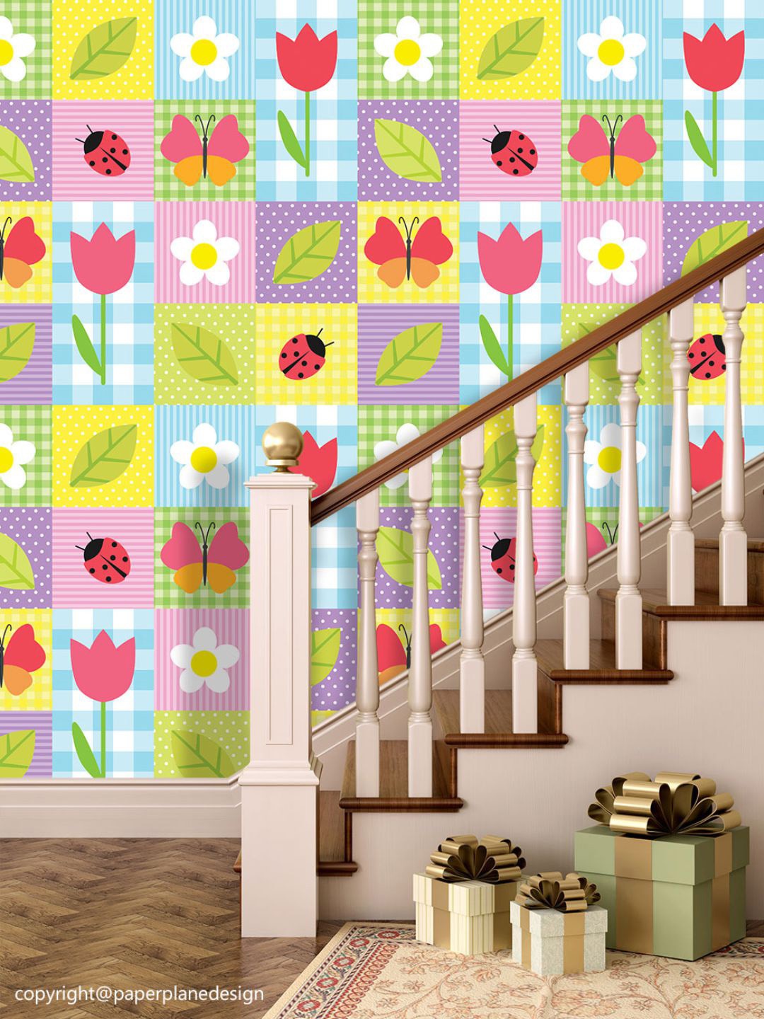 

PAPER PLANE DESIGN Green & Blue Printed Waterproof Vinyl Wallpaper