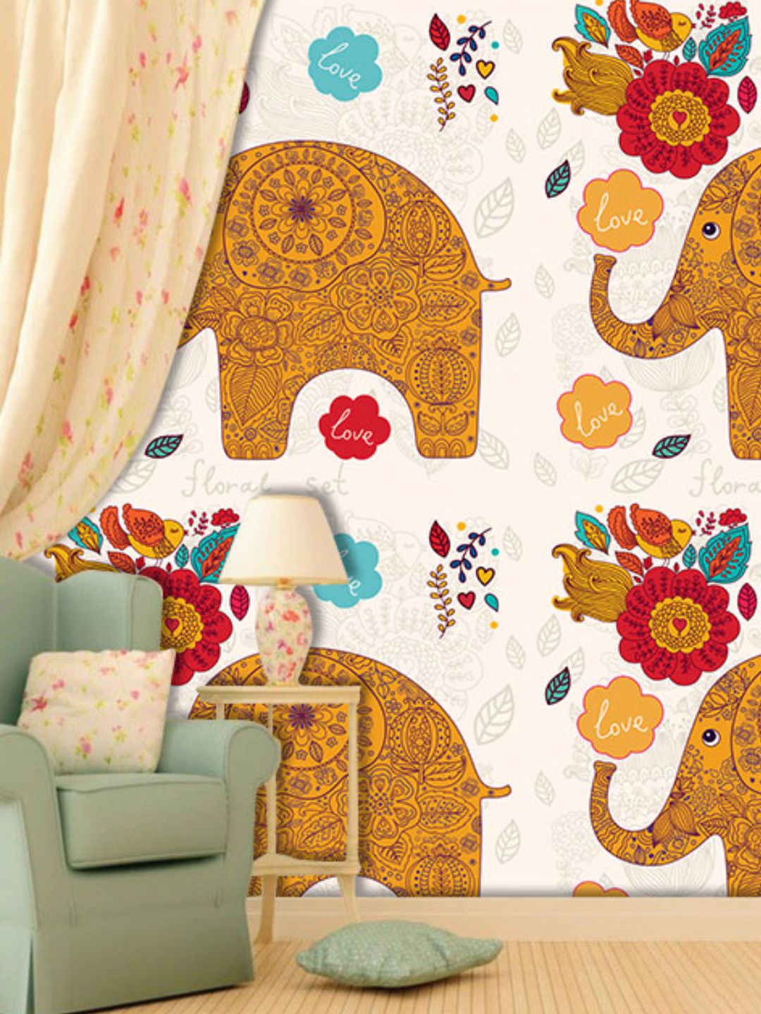 

PAPER PLANE DESIGN White & Mustard Yellow Cartoon Characters Waterproof Vinyl Wallpaper
