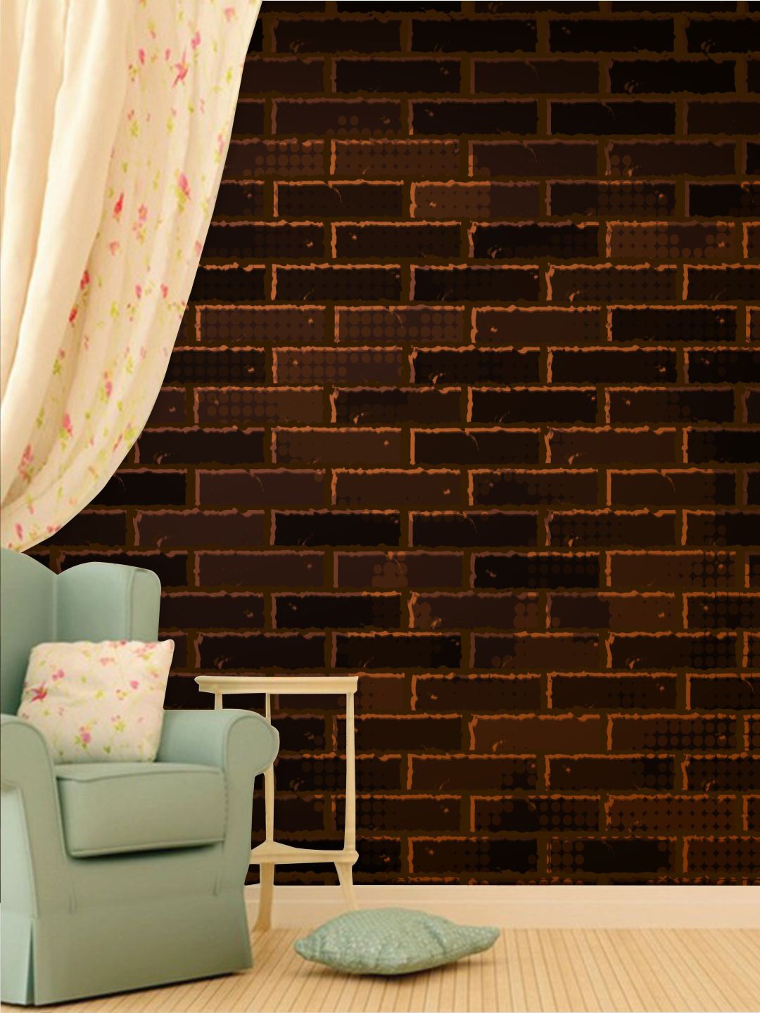 

PAPER PLANE DESIGN Brown Brick Design Waterproof Vinyl Wallpaper
