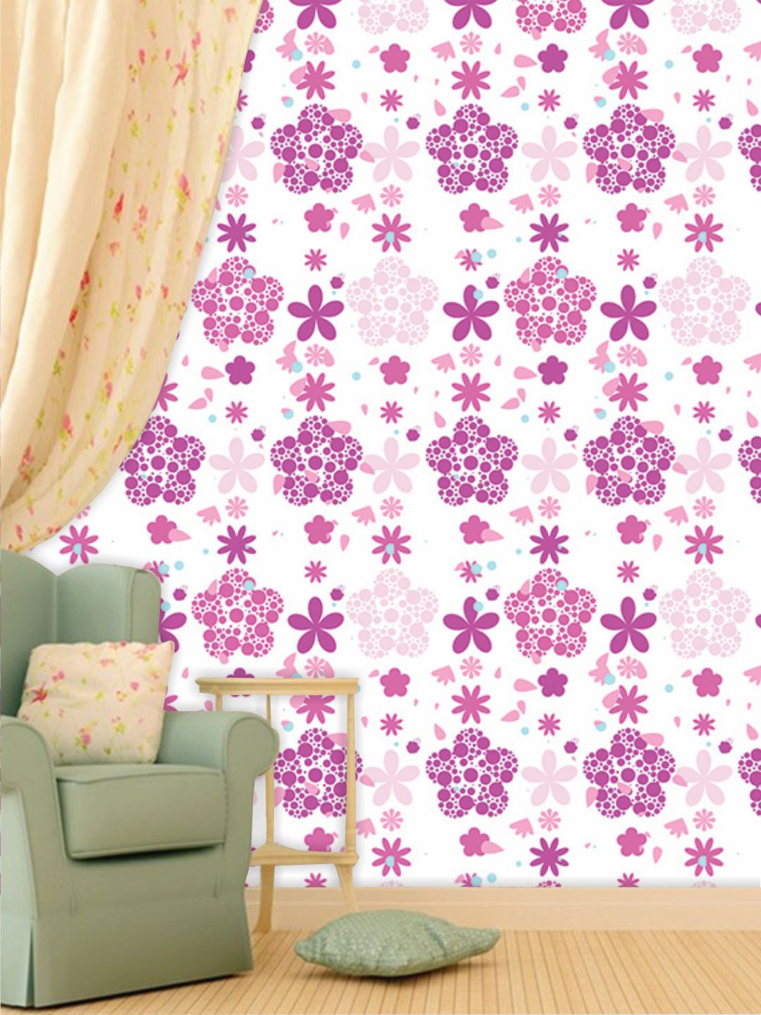 

PAPER PLANE DESIGN Purple & Pink Floral Waterproof Vinyl Wallpaper
