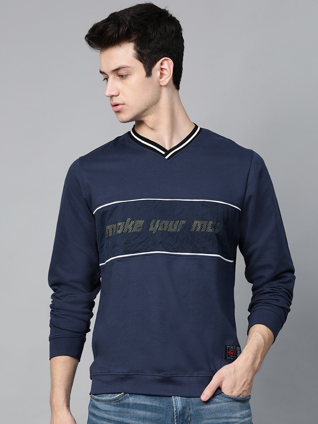 

HRX by Hrithik Roshan Men Navy Blue Solid Sweatshirt