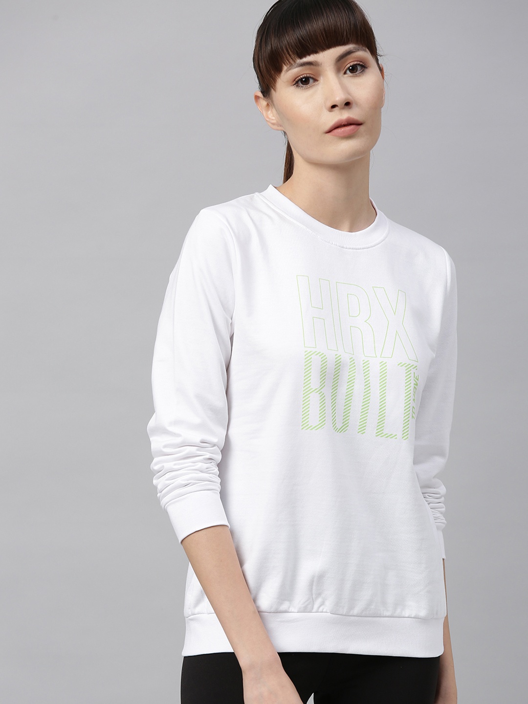

HRX by Hrithik Roshan Women Bright White Solid Rapid-Dry Bio-Wash Training Sweatshirt