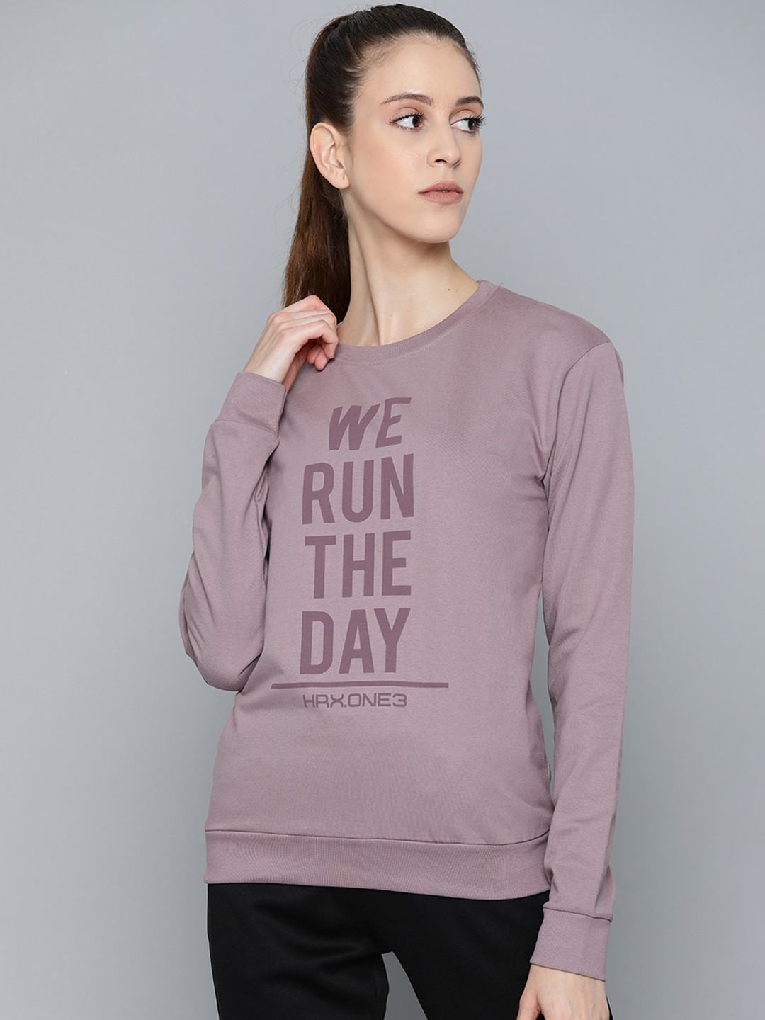 

HRX by Hrithik Roshan Women Grape Shake Solid Rapid-Dry Antimicrobial Running Sweatshirt, Purple