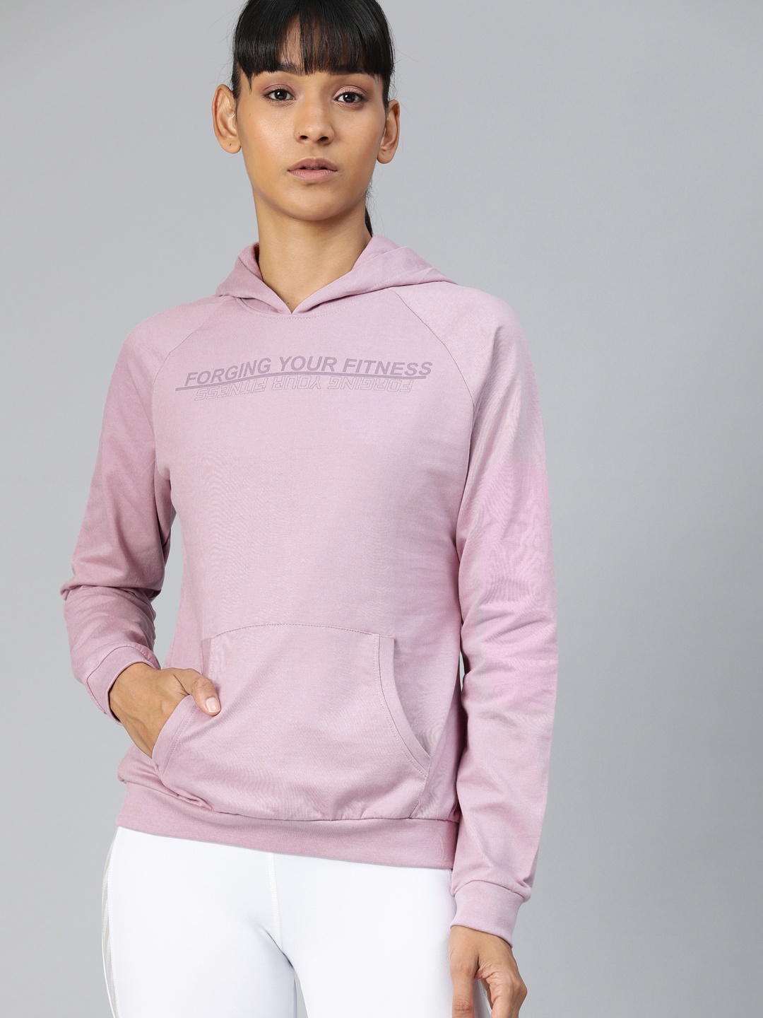 

HRX by Hrithik Roshan Women Mauve Shadows Solid Rapid-Dry Antimicrobial Training Sweatshirt
