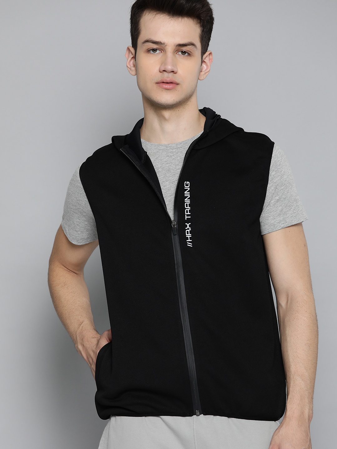 

HRX by Hrithik Roshan Men Jet Black Solid Rapid-Dry Antimicrobial Training Jacket