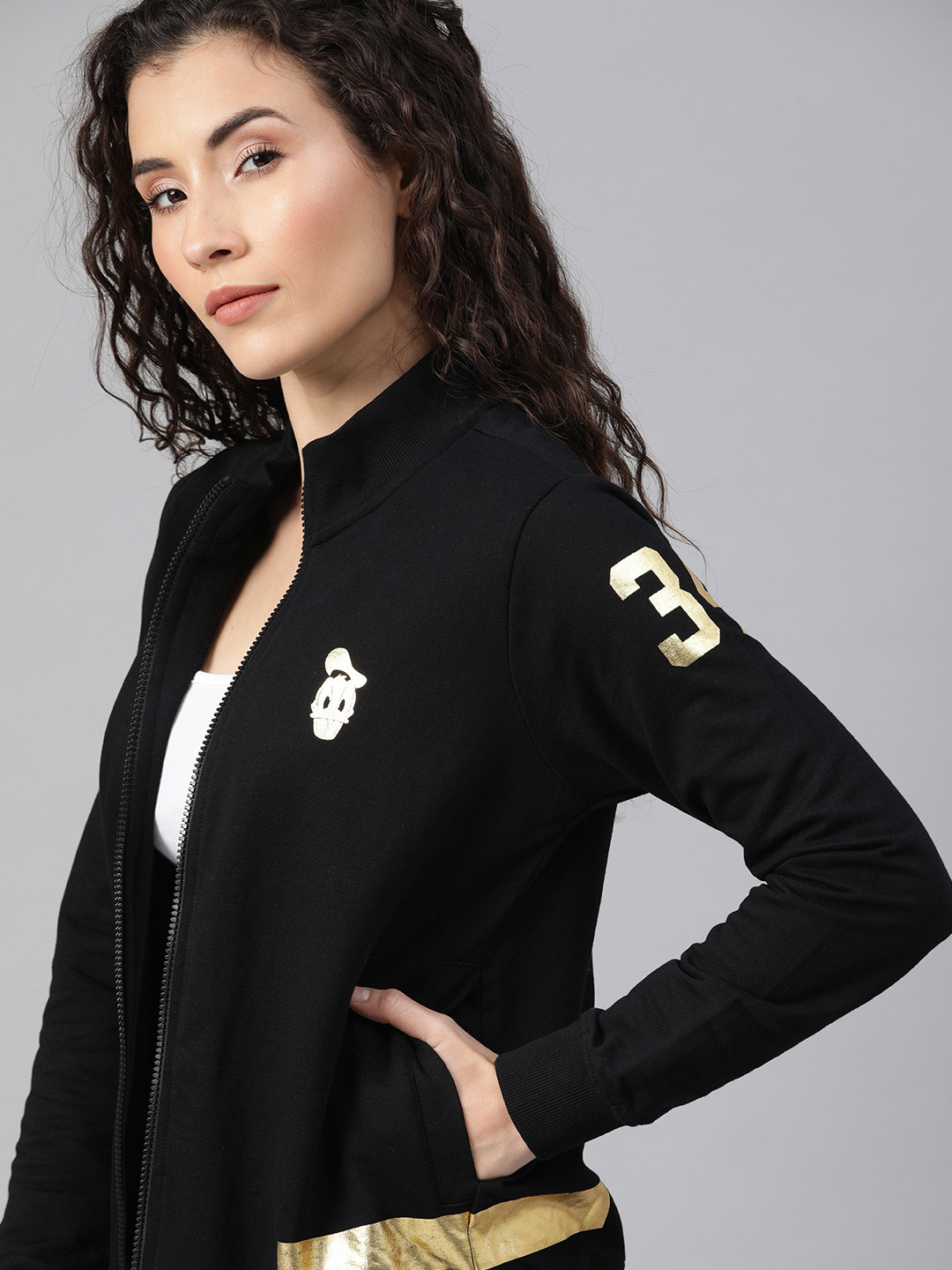 

Kook N Keech Disney Women Black Solid Sweatshirt with Printed Detail