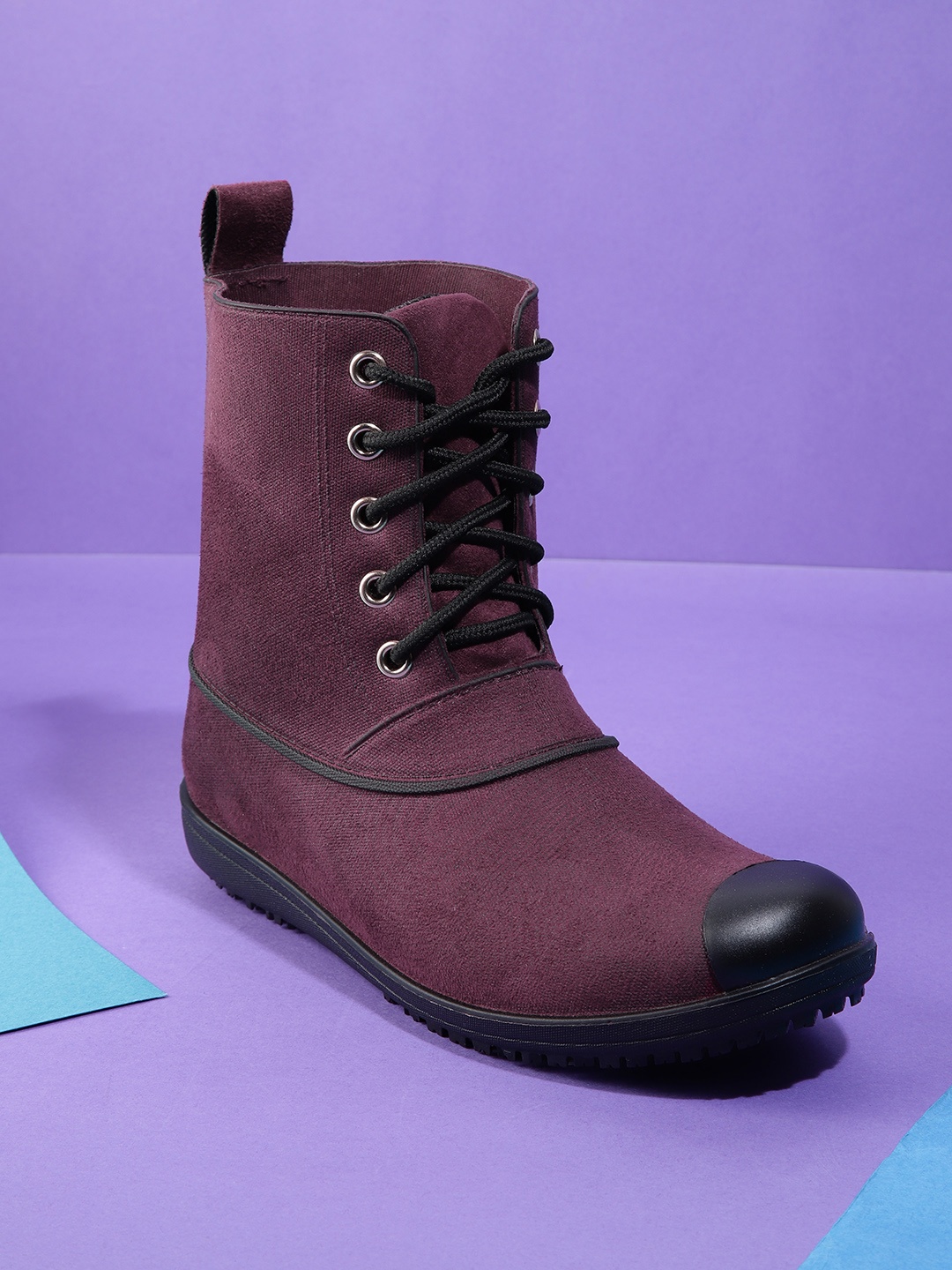 

Kook N Keech Women Burgundy Solid Mid-Top Boots