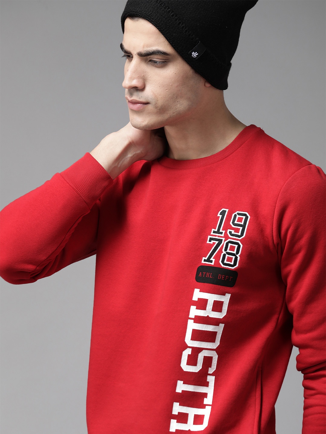 

Roadster Men Red Printed Sweatshirt