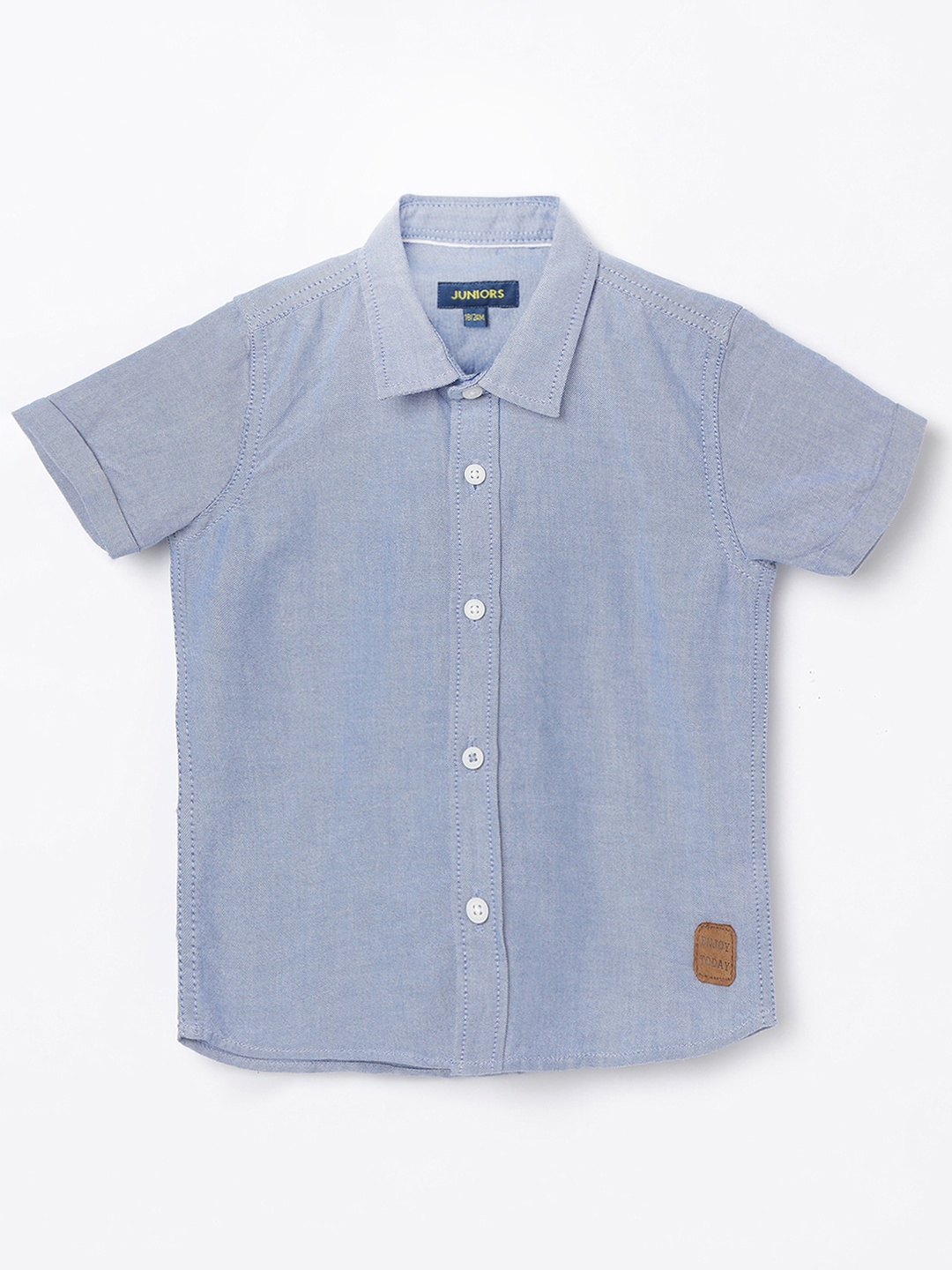 

Juniors by Lifestyle Boys Blue Slim Fit Solid Casual Shirt