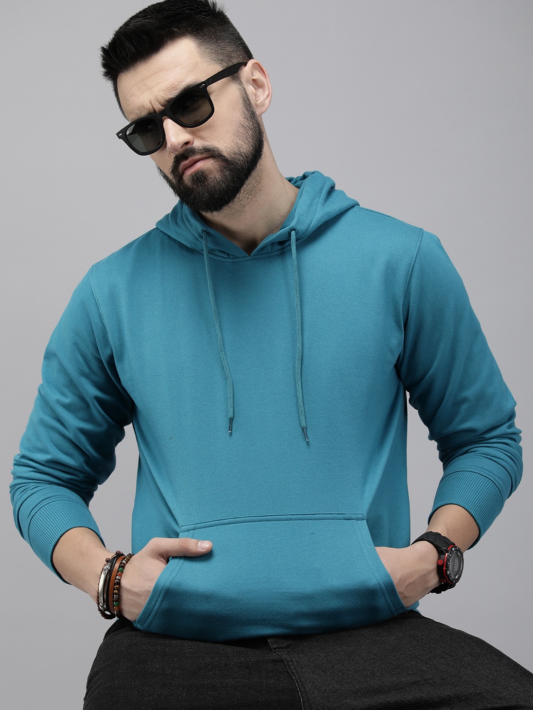 

The Roadster Life Co. Long Sleeves Hooded Sweatshirt, Blue
