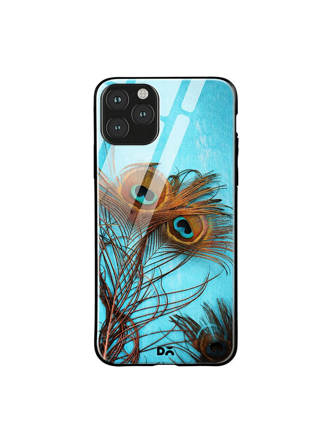 

DailyObjects Blue & Green 3 Peacock Feathers iPhone 11 Pro Glass Mobile Case