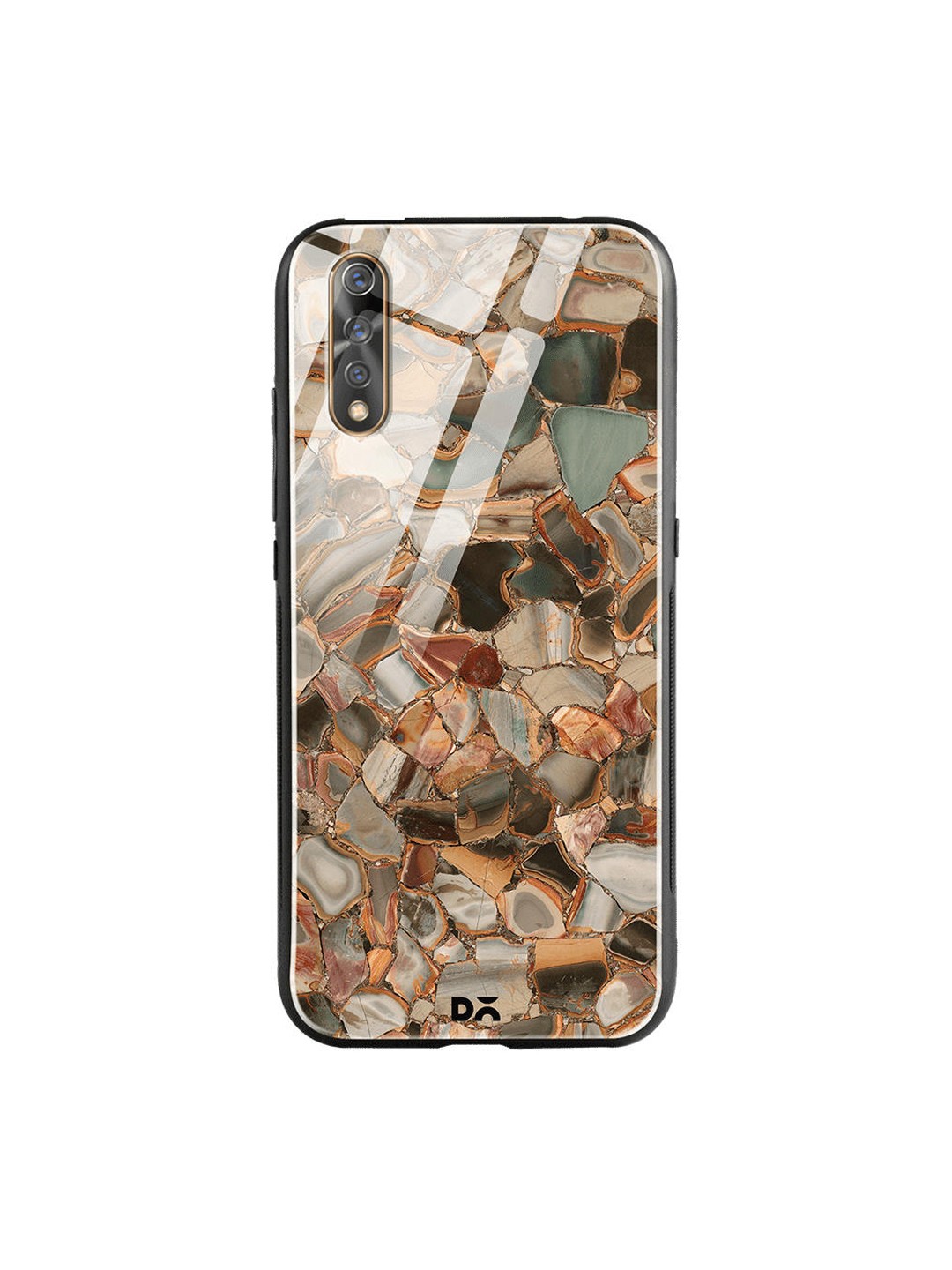 

DailyObjects Brown & Grey Marble Mosaic Vivo S1 Glass Mobile Case