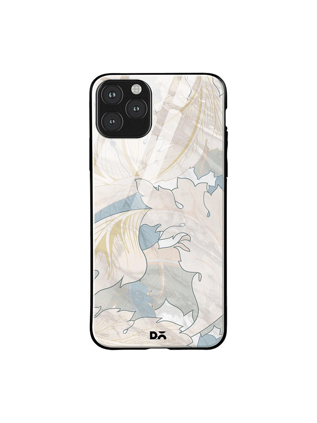 

DailyObjects Grey & Blue Marble Leaves iPhone 11 Pro Glass Mobile Case