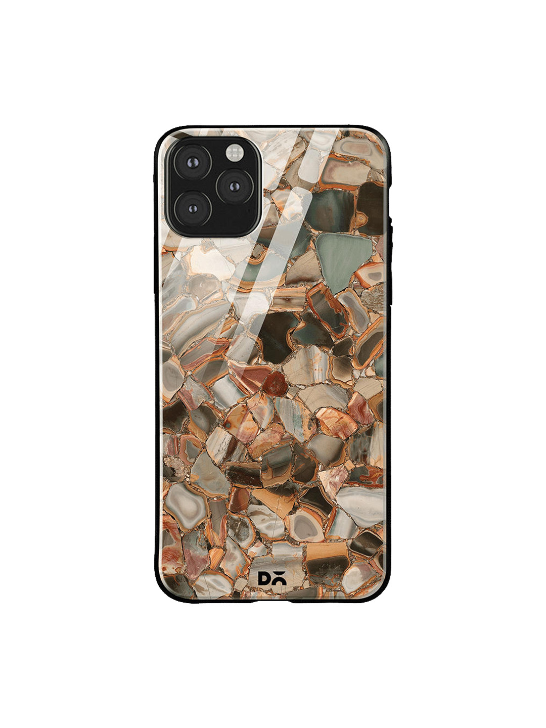 

DailyObjects Brown & Grey Marble Mosaic iPhone 11 Pro Max Glass Case