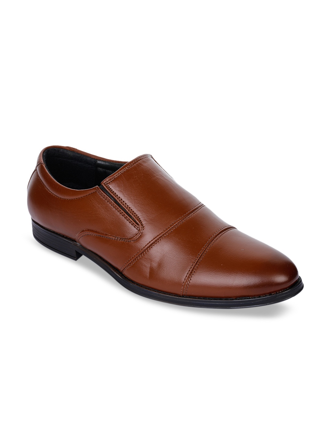 

Bruno Manetti Men Tan Brown Solid Formal Slip-Ons