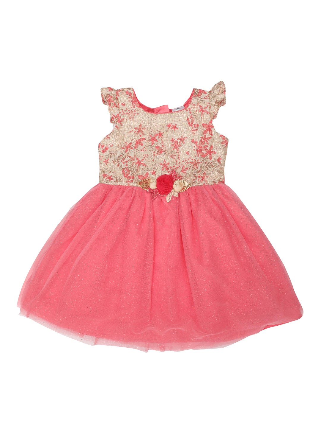 

Doodle Girls Pink Printed Fit and Flare Dress