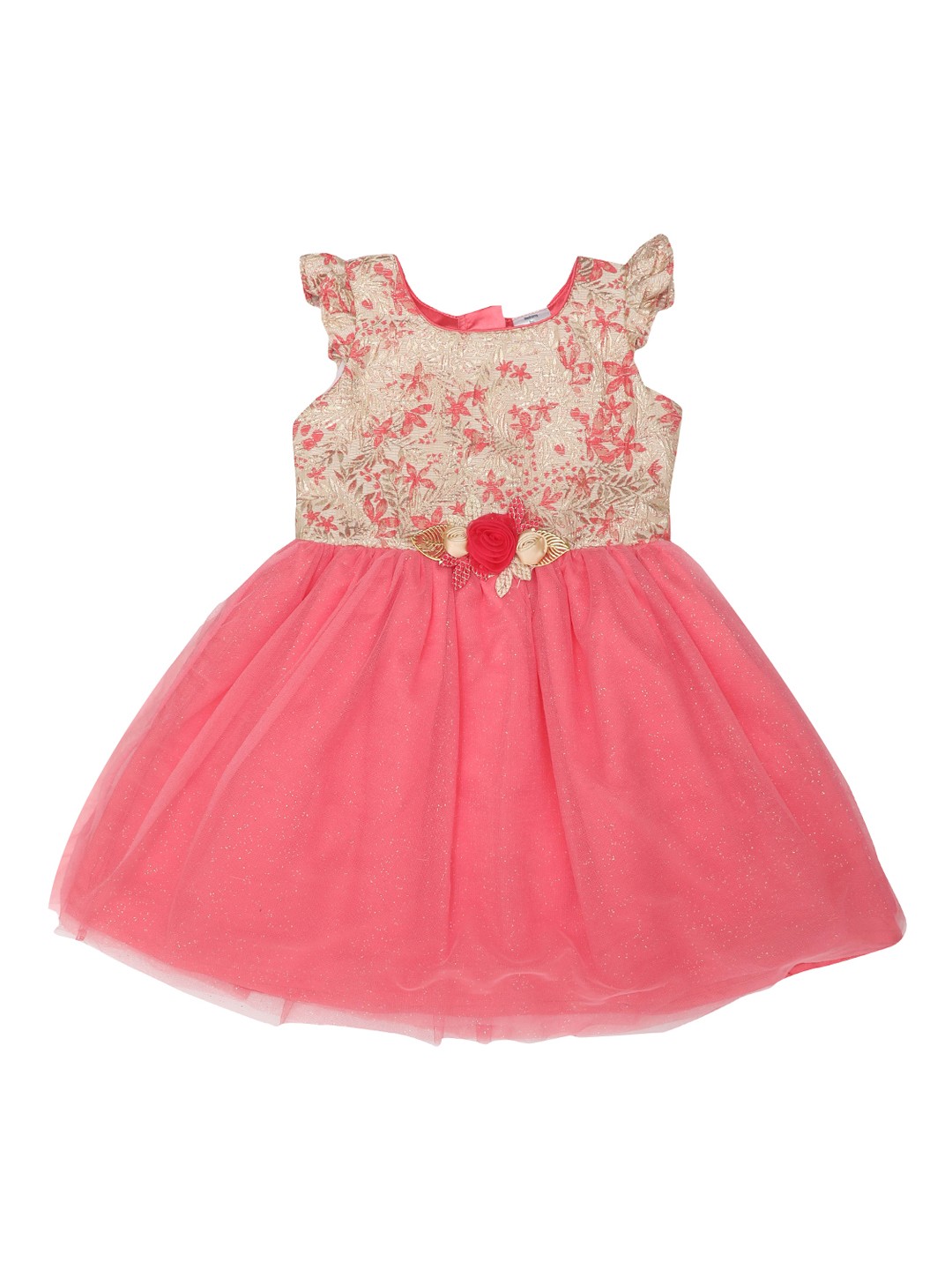 

Doodle Girls Pink & Off-White Printed Fit and Flare Dress