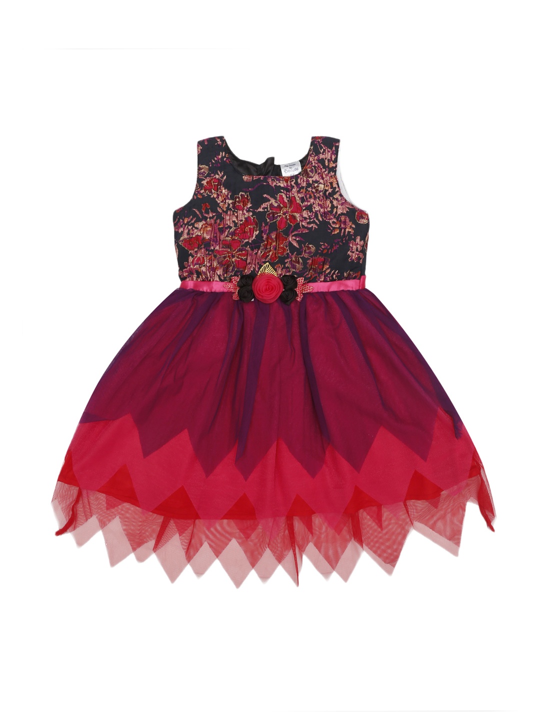 

Doodle Girls Multicoloured Floral Print Fit and Flare Dress, Multi