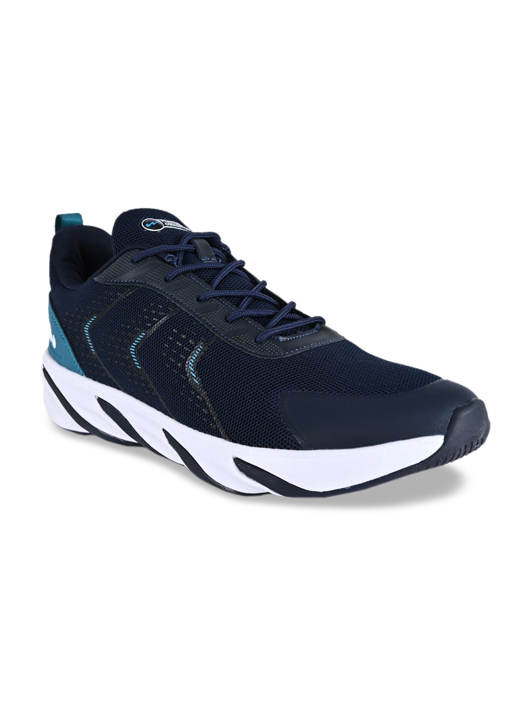 

Campus Men Navy Blue & Green Mesh Mid-Top Running Shoes