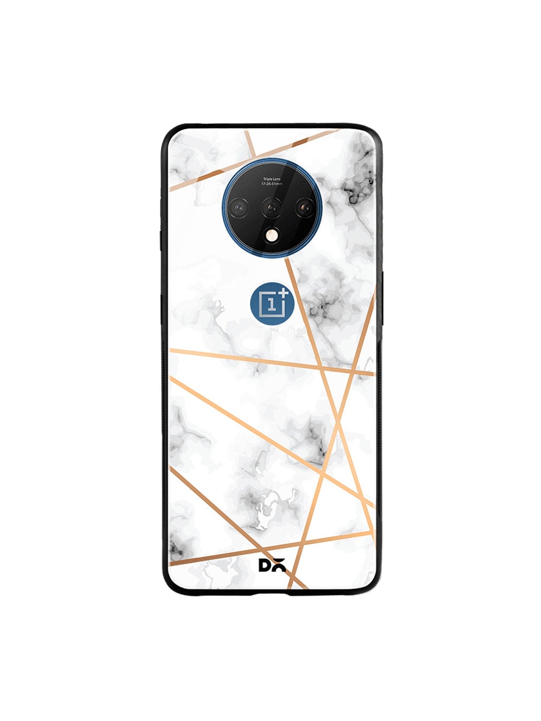 

DailyObjects White & Grey Marble Lines OnePlus 7T Glass Mobile Case