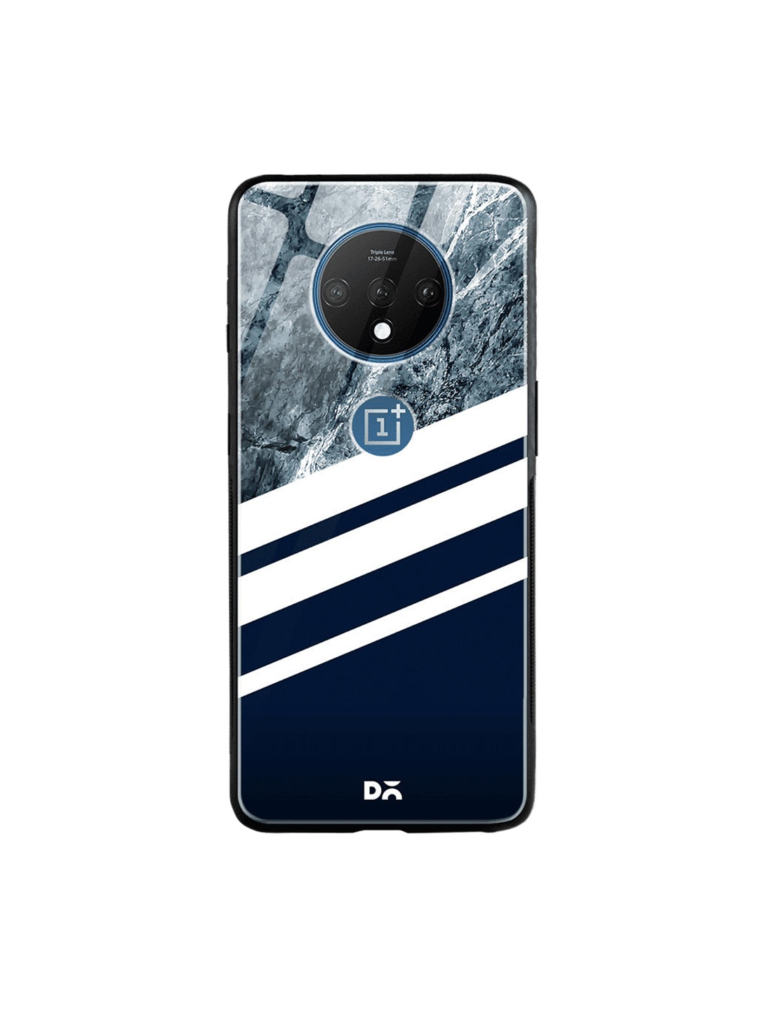 

DailyObjects Navy Blue & White Marble OnePlus 7T Glass Case