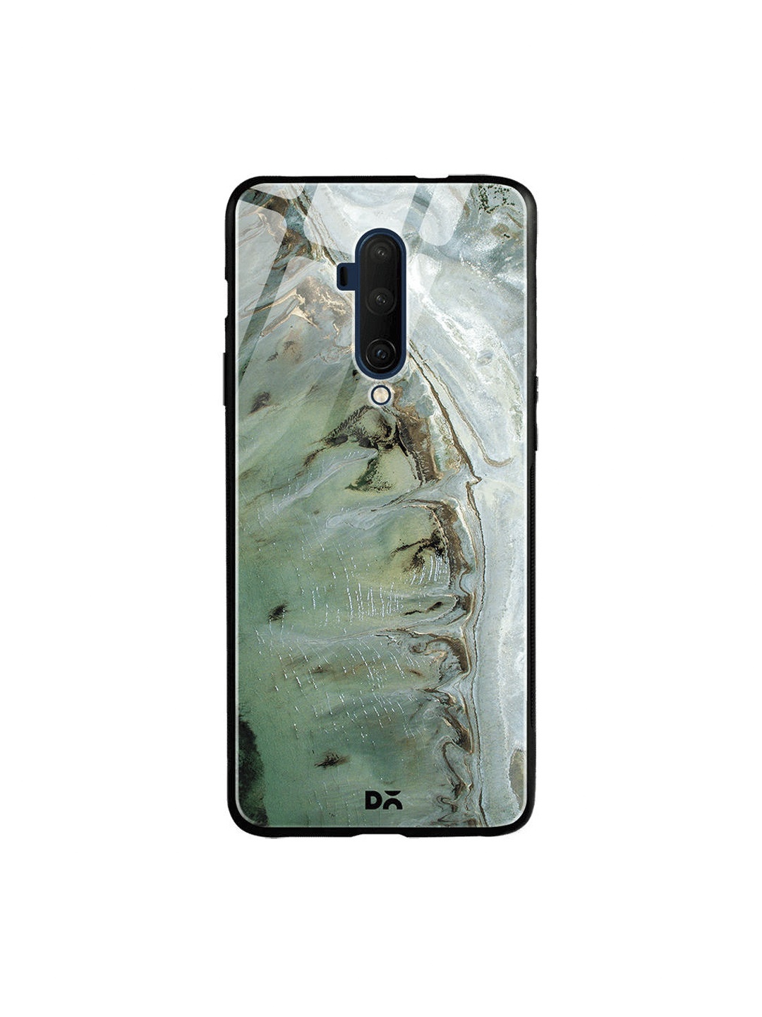 

DailyObjects Sea Green & Brown Beach Marble OnePlus 7T Pro Glass Case