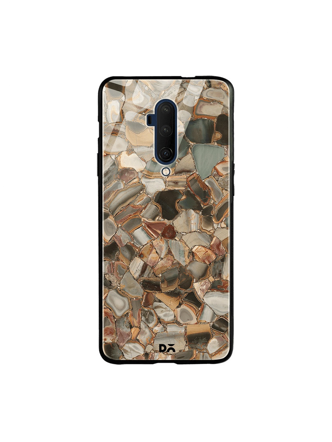 

DailyObjects Brown & Grey Marble Mosaic OnePlus 7T Pro Glass Mobile Cover