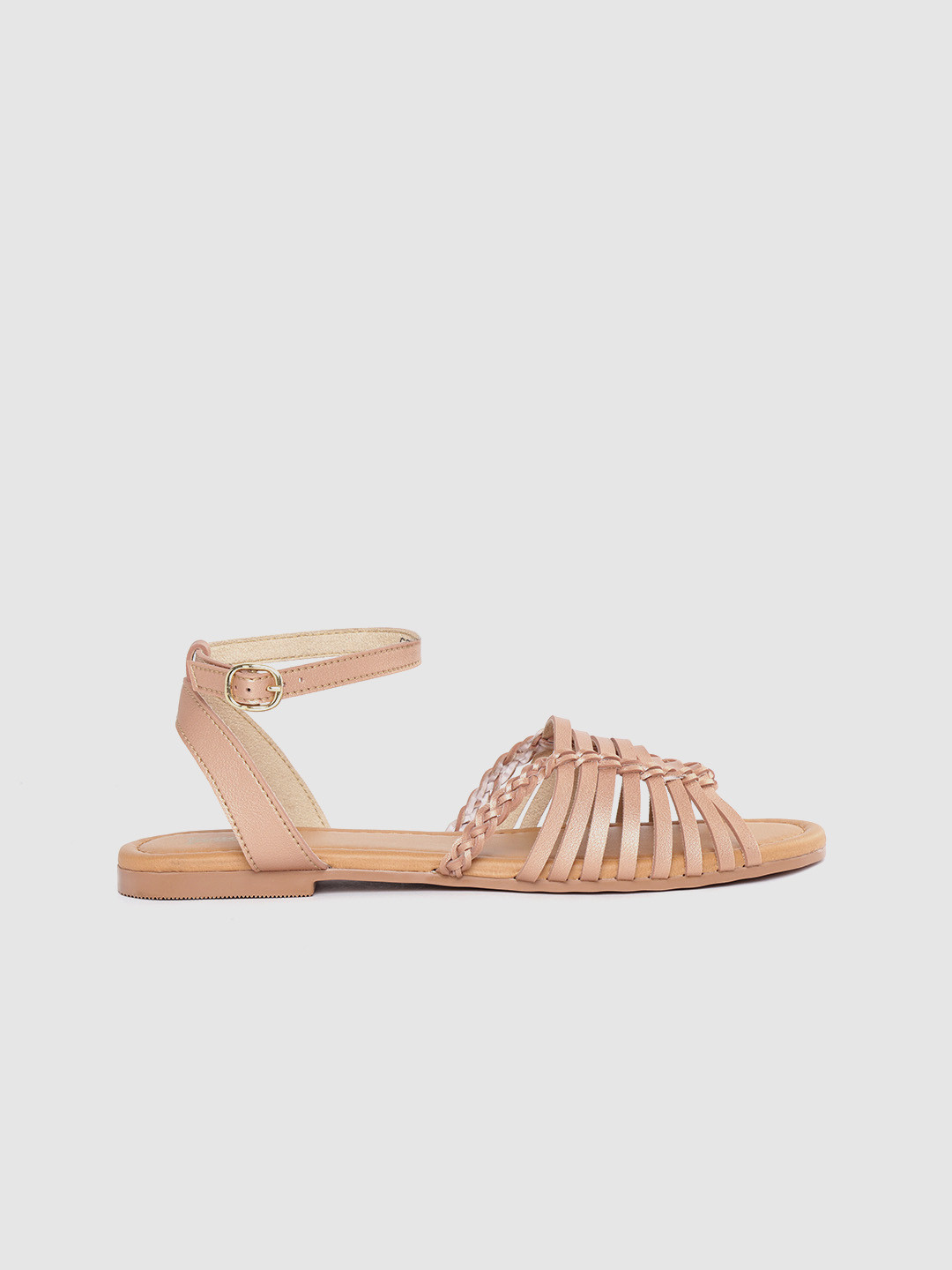 

Roadster Women Rose Gold-Toned Strappy Open Toe Flats