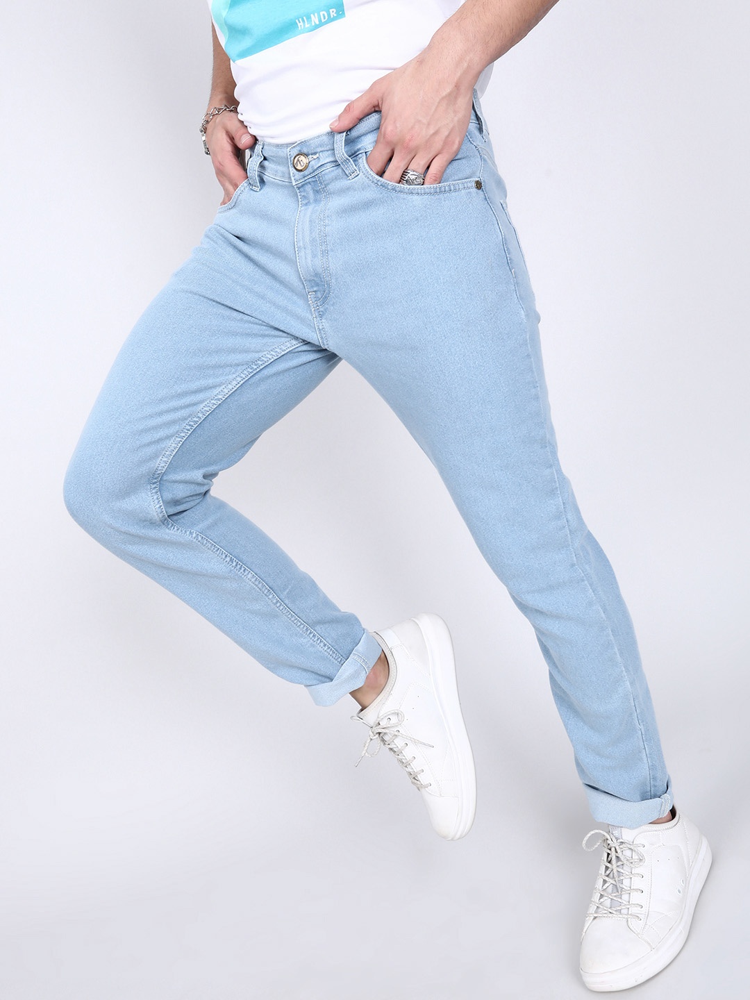 

The Indian Garage Co Men Blue Slim Fit Mid-Rise Clean Look Stretchable Jeans