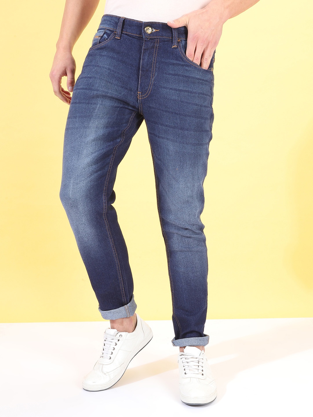

The Indian Garage Co Men Blue Slim Fit Mid-Rise Clean Look Jeans
