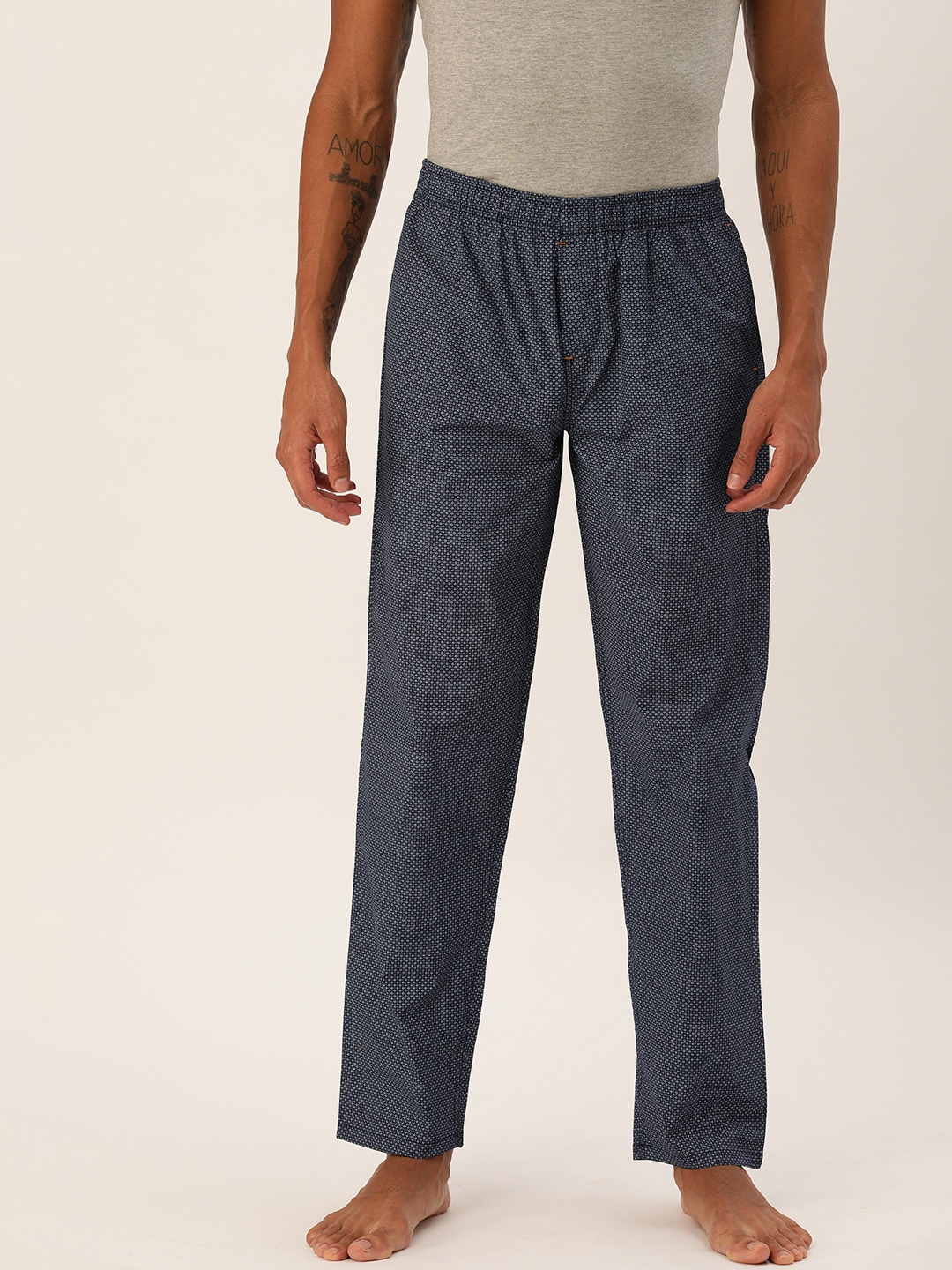 

The Indian Garage Co Men Navy Blue Printed Lounge Pants