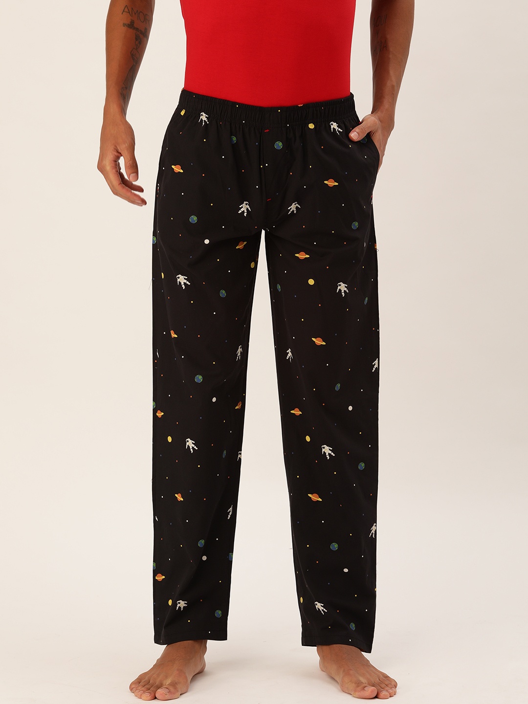 

The Indian Garage Co Men Black Printed Lounge Pants