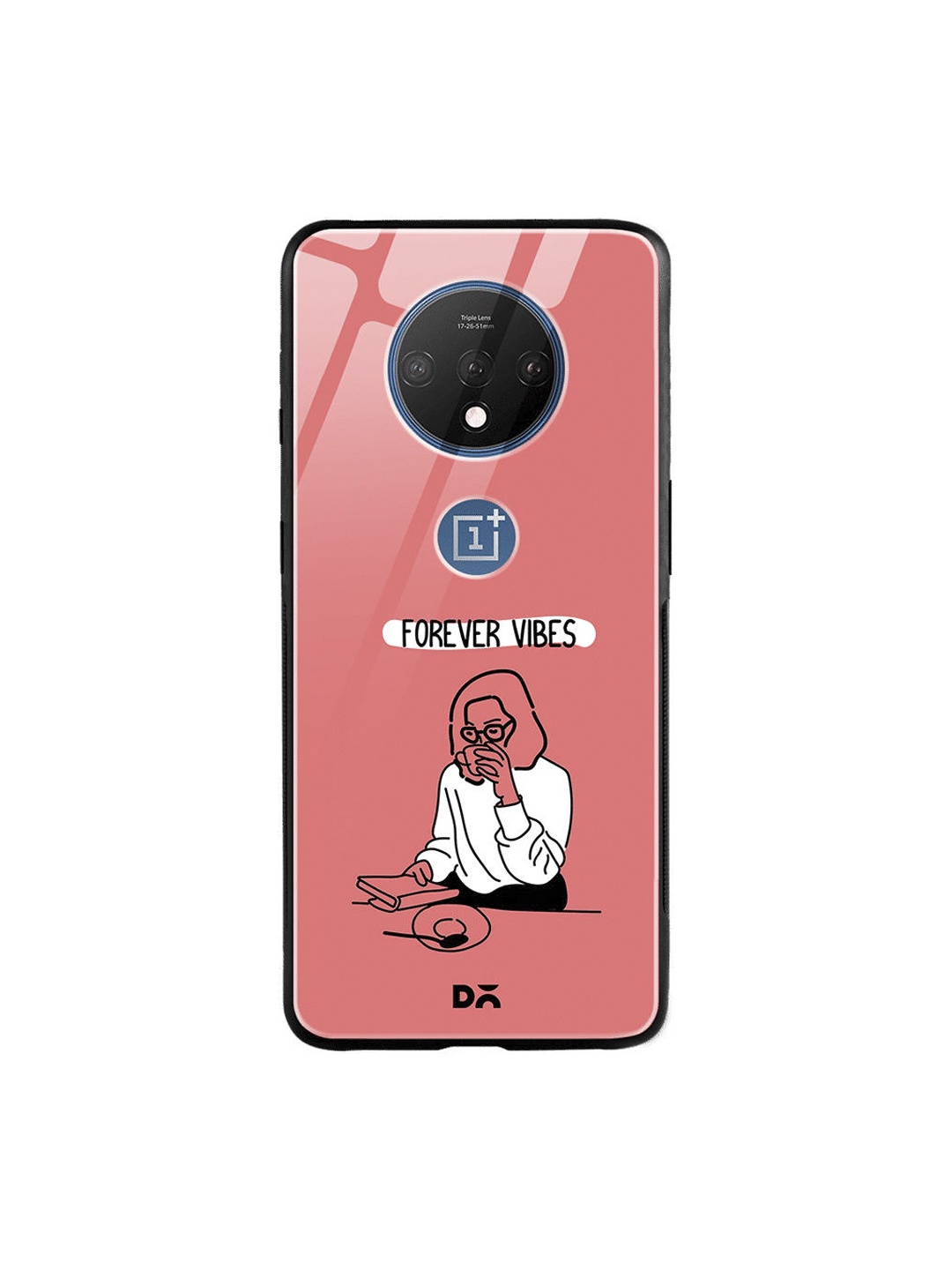 

DailyObjects Coral Red & White Forever Vibes OnePlus 7T Glass Case