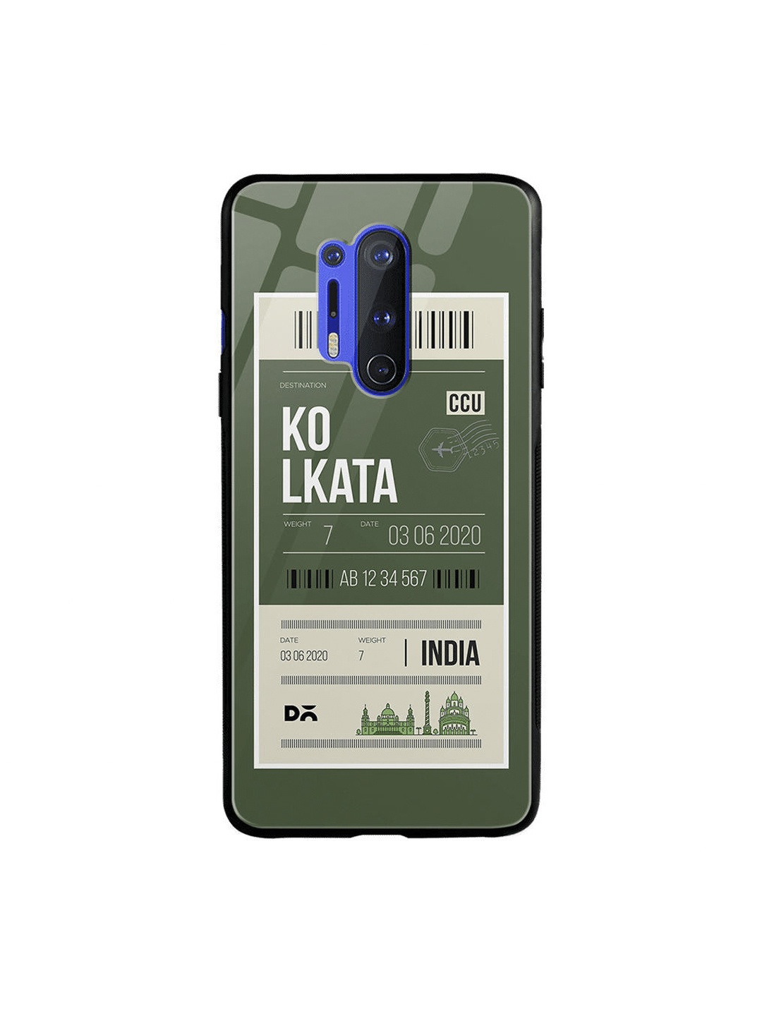 

DailyObjects Green & White Kolkata City Tag OnePlus 8 Pro Glass Case